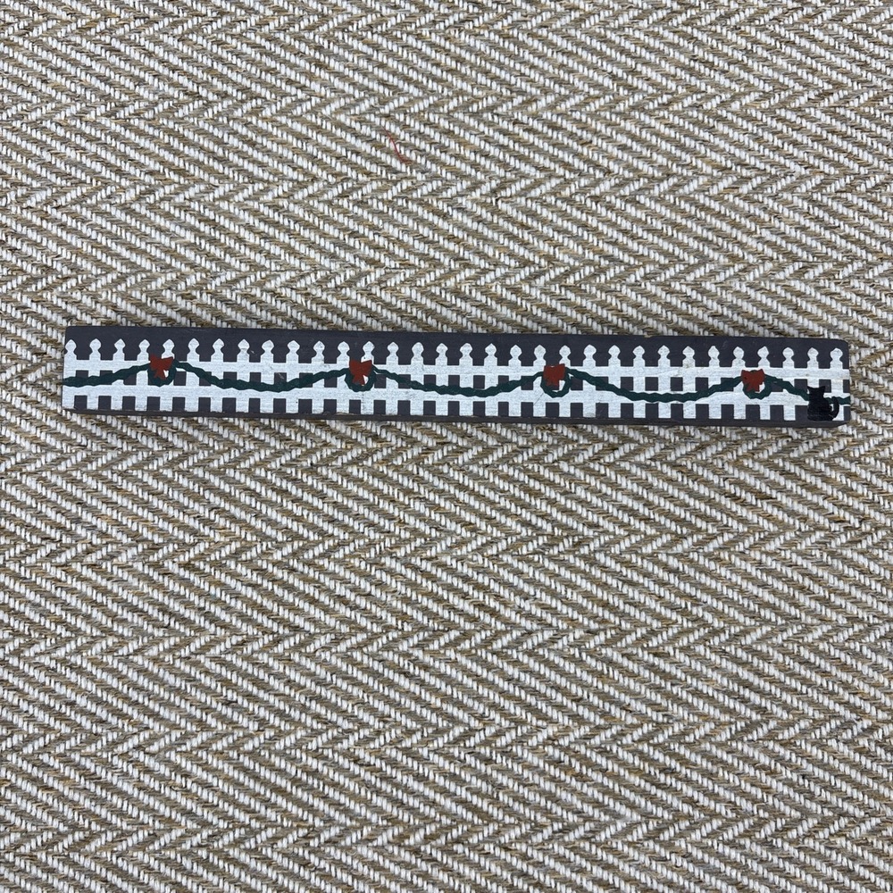 CAT'S MEOW VILLAGE PICKET FENCE CHRISTMAS ACCESSORY WOOD 8"